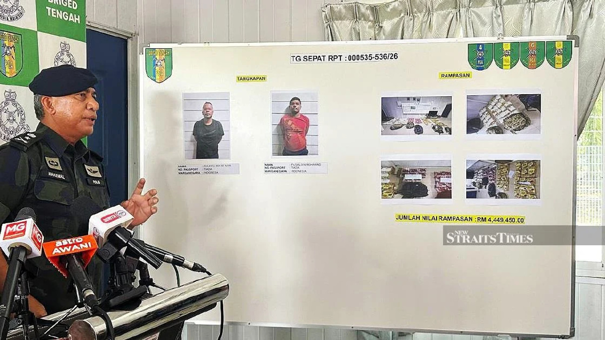Pair arrested with RM4.4mil drugs haul near GOF checkpoint in Tanjung Sepat