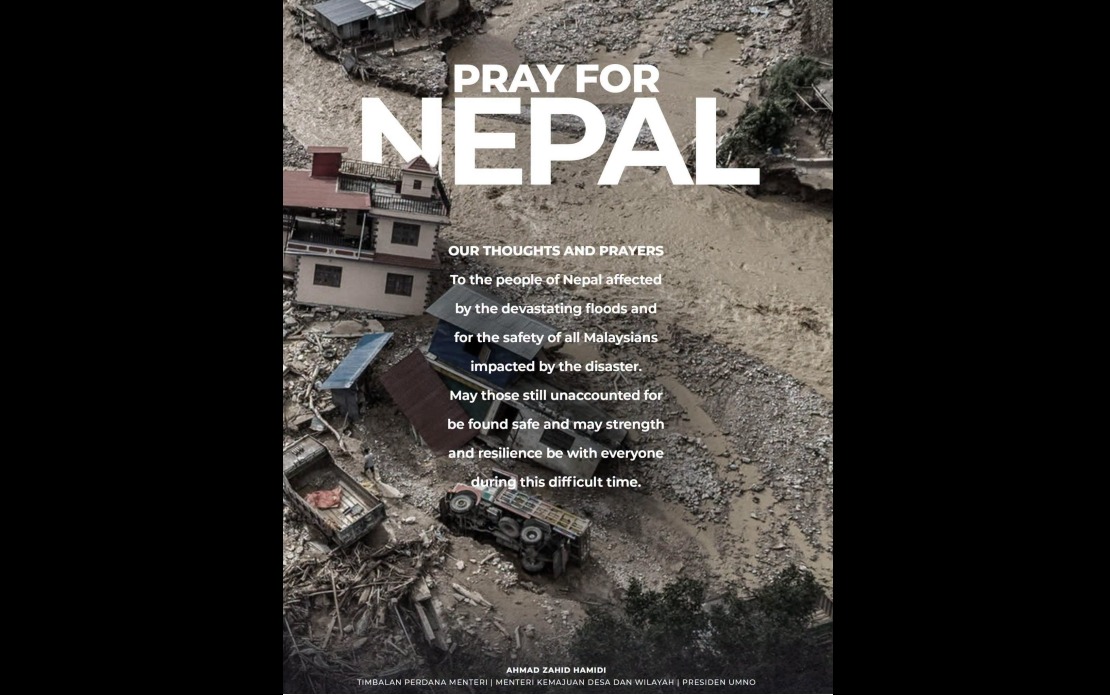 Ahmad Zahid Expresses Deep Concern for Malaysians Caught in Nepal Floods Disaster