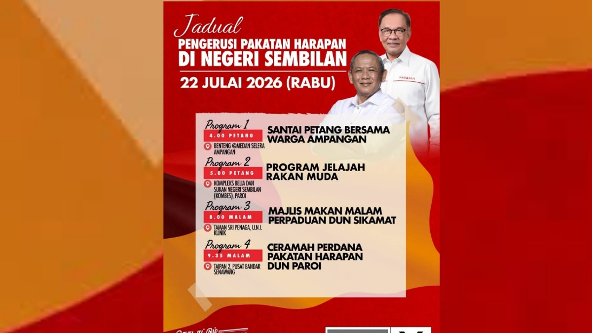 Anwar Intensifies Negeri Sembilan Campaign With Four-Stop Tour Tomorrow