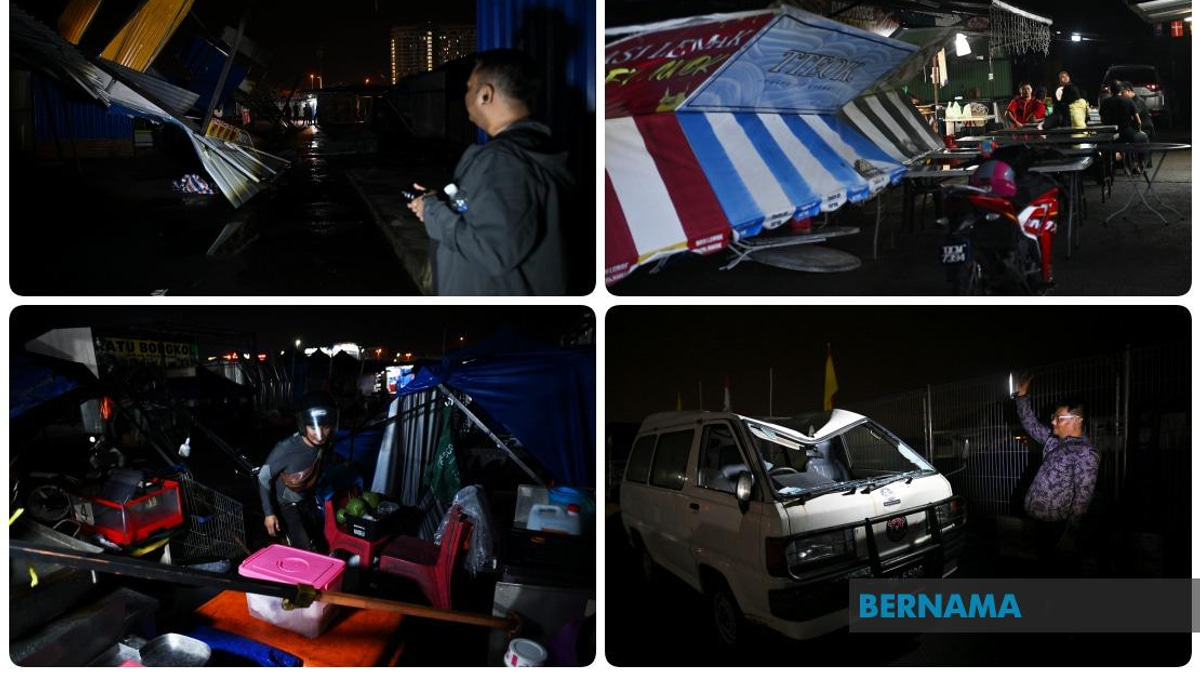 Severe Storm Devastates Kuching Night Market, Forcing Temporary Closure