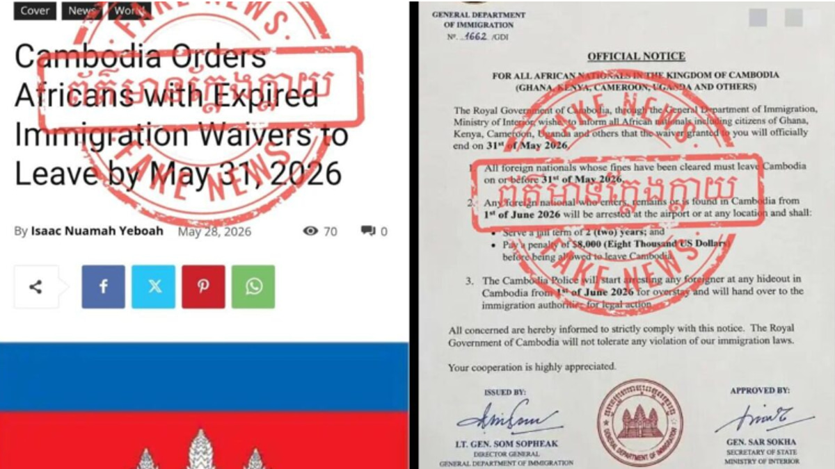Cambodia denies false claims of targeted African deportation campaign