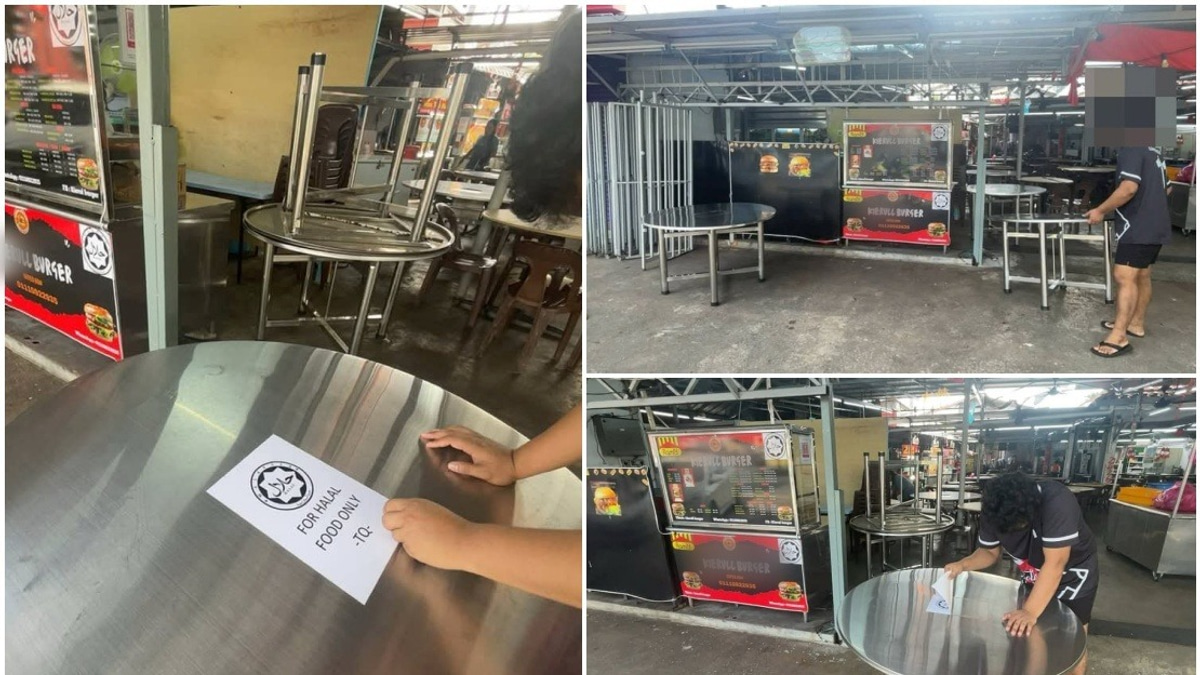 MBPP Warns Burger Stall Over Unauthorised Halal Stickers on Tables