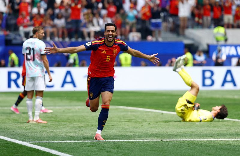 Merino's 88th-minute strike sends Spain past injury-plagued Belgium into World Cup semis