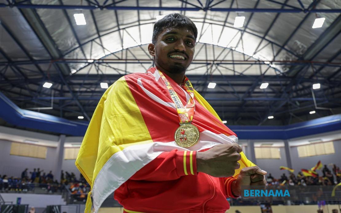 Against All Odds: Selangor Silambam Athlete M. Mahendran Secures SUKMA Three-Gold Triumph While Working Full-Time