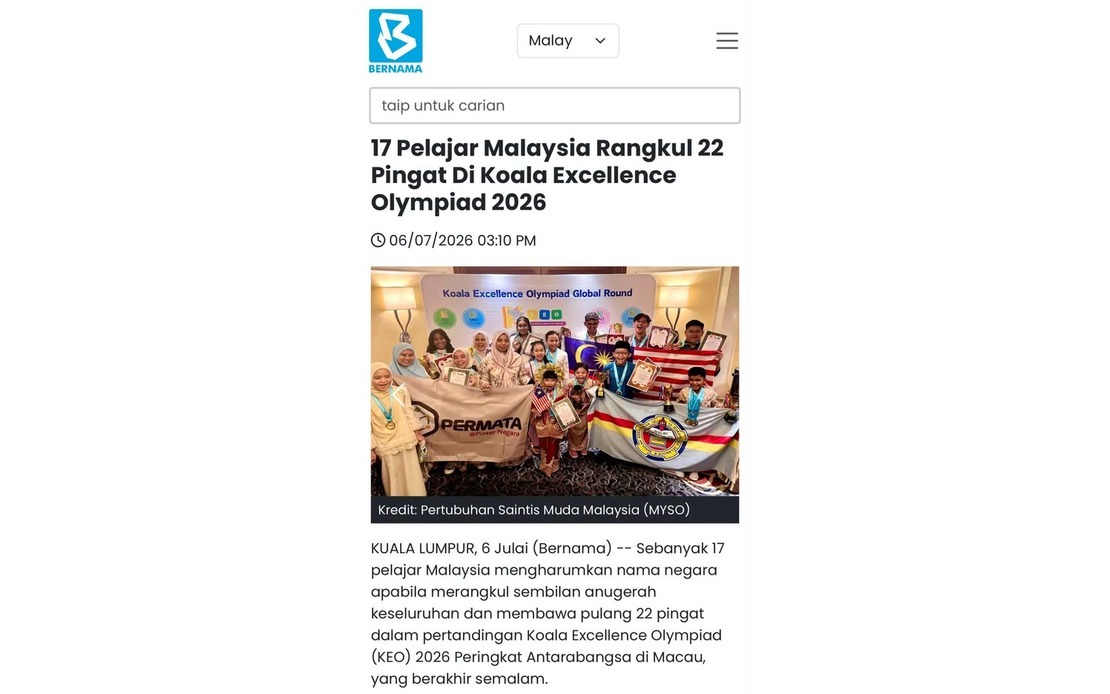 PM Anwar Hails 17 Malaysian Students' Strong Performance at KEO 2026 Global Finals in Macau