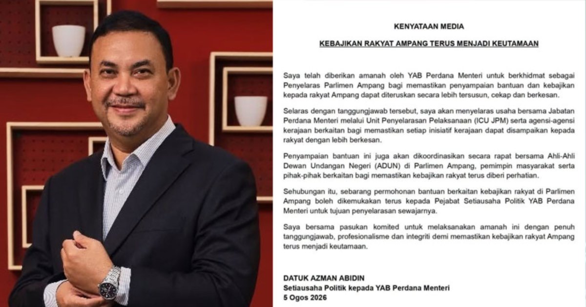 PM's Political Secretary Takes Ampang Coordinator Role as PKR MP Loses Constituency Funding Access