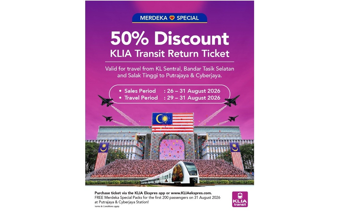 ERL Offers 50% Discount on KLIA Transit Fares to Putrajaya for National Day Celebrations