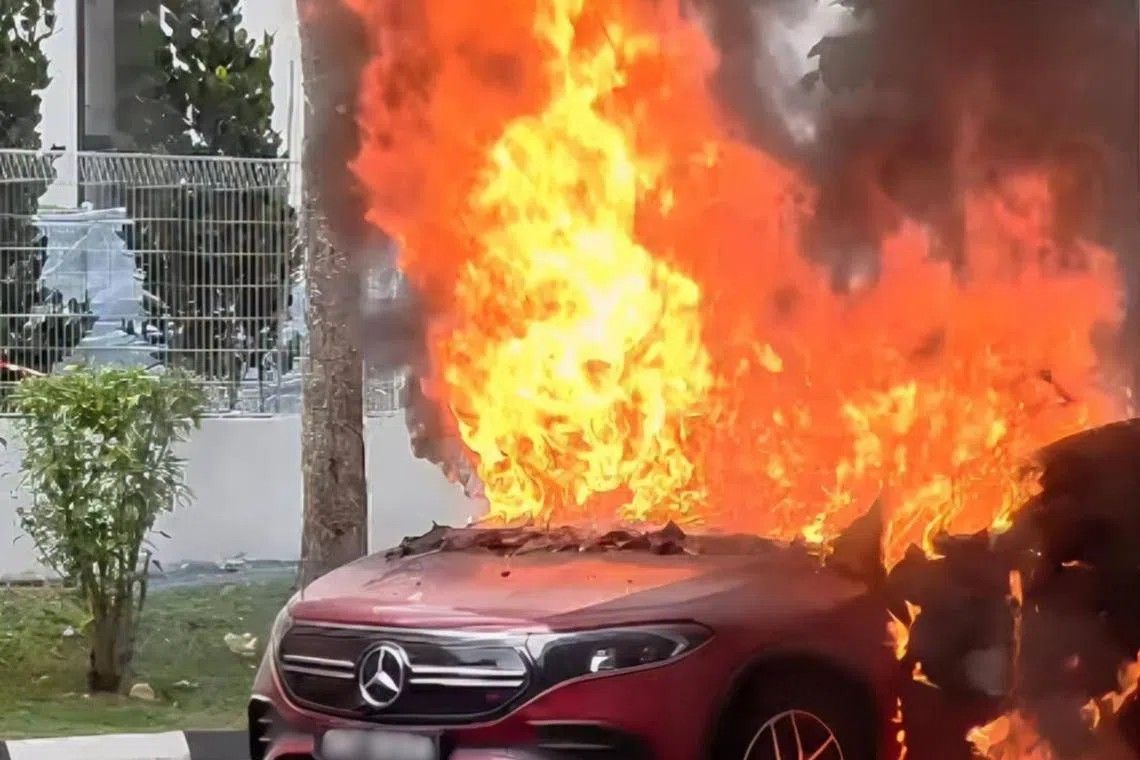 EV Fire at Woodlands HDB Carpark Raises Safety Questions About Battery Failures
