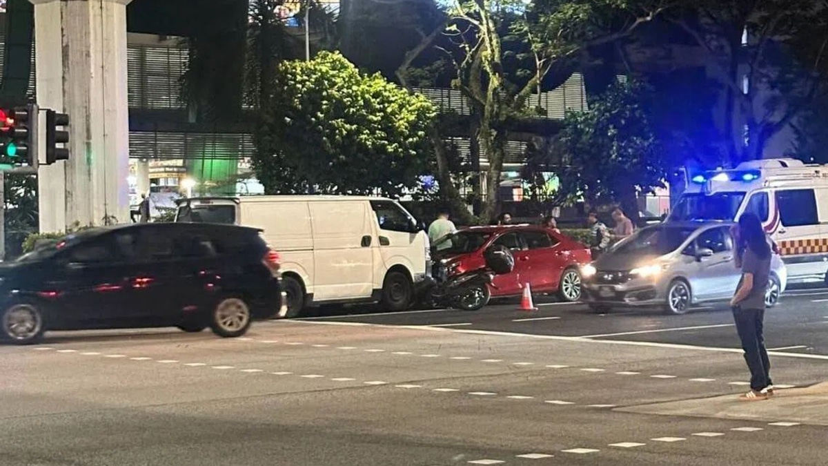 Van driver arrested for drug-related driving offence after multi-vehicle collision in Singapore