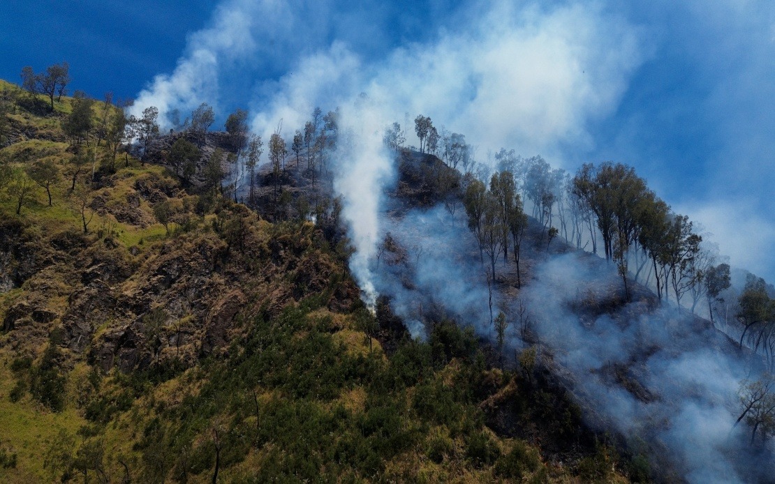 Indonesia Shuts Mount Bromo to Tourists as Wildfire Ravages East Java Volcano