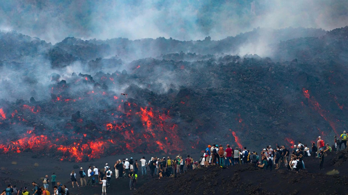 Europe's Most Active Volcano Draws Crowds Despite Safety Risks as Mount Etna Erupts