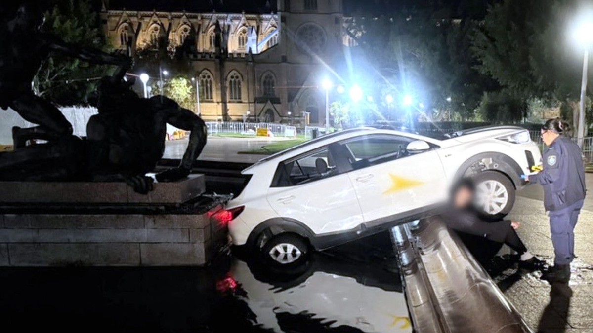 French driver charged after McDonald's meal and fountain crash in Sydney