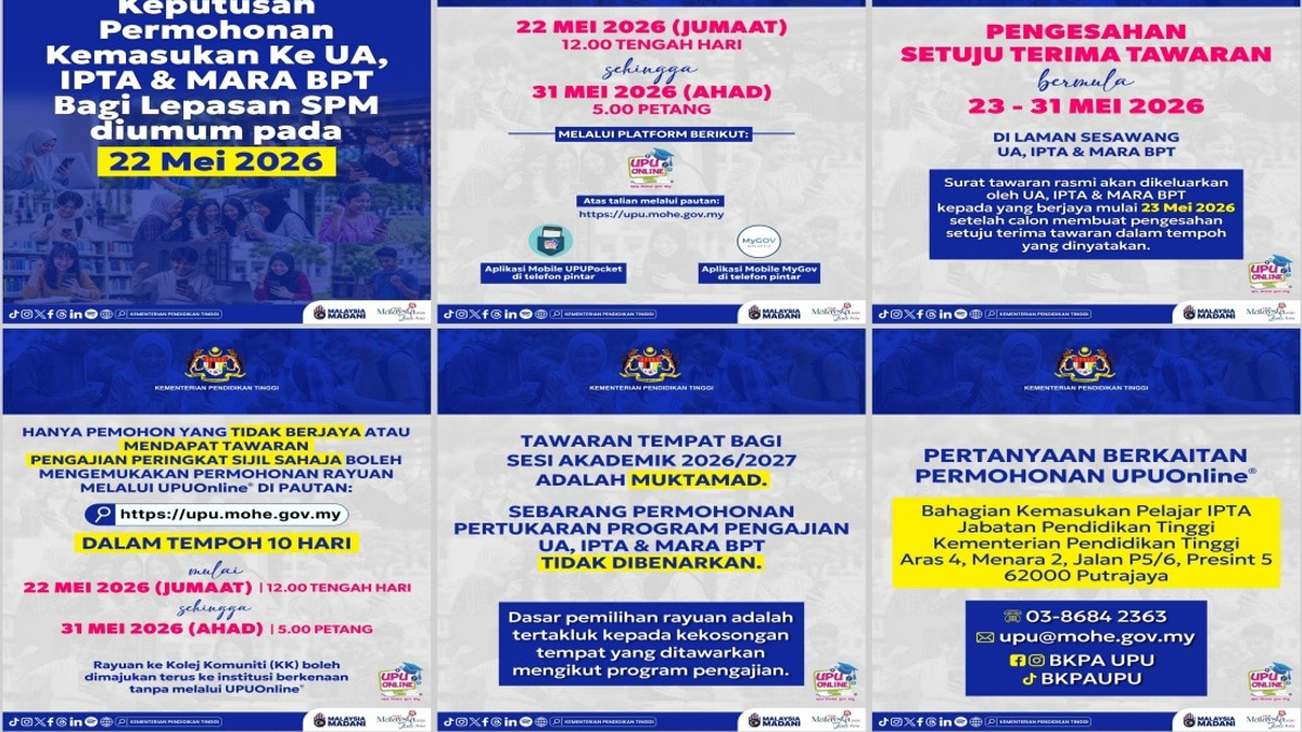 SPM Graduates to Learn University Admission Results on May 22