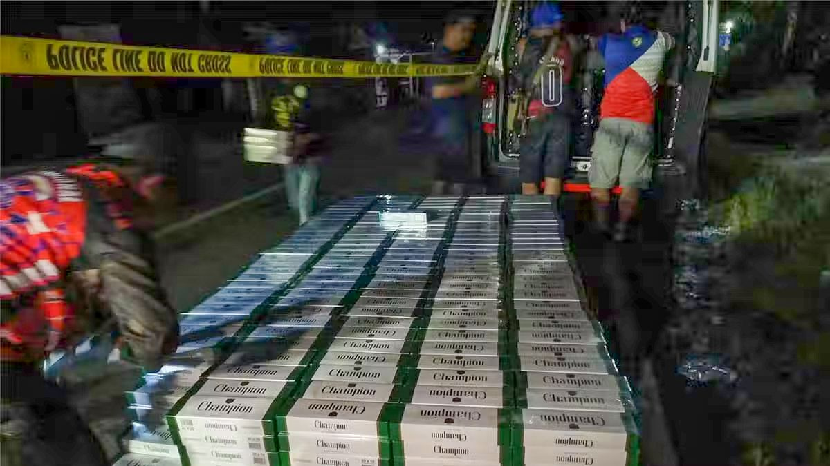 Philippine Police Officer and Businessman Arrested with P1.9 Million in Smuggled Cigarettes
