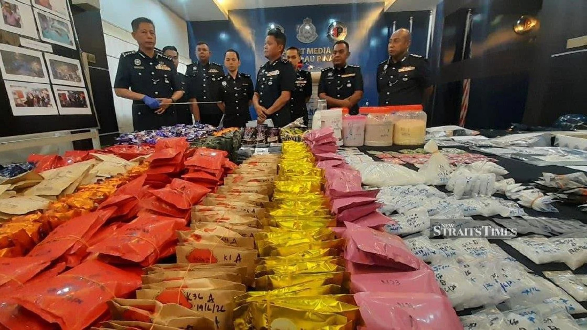Police Break Up Major Drug Operation in Butterworth, Arrest Couple and Seize RM9.7 Million in Narcotics