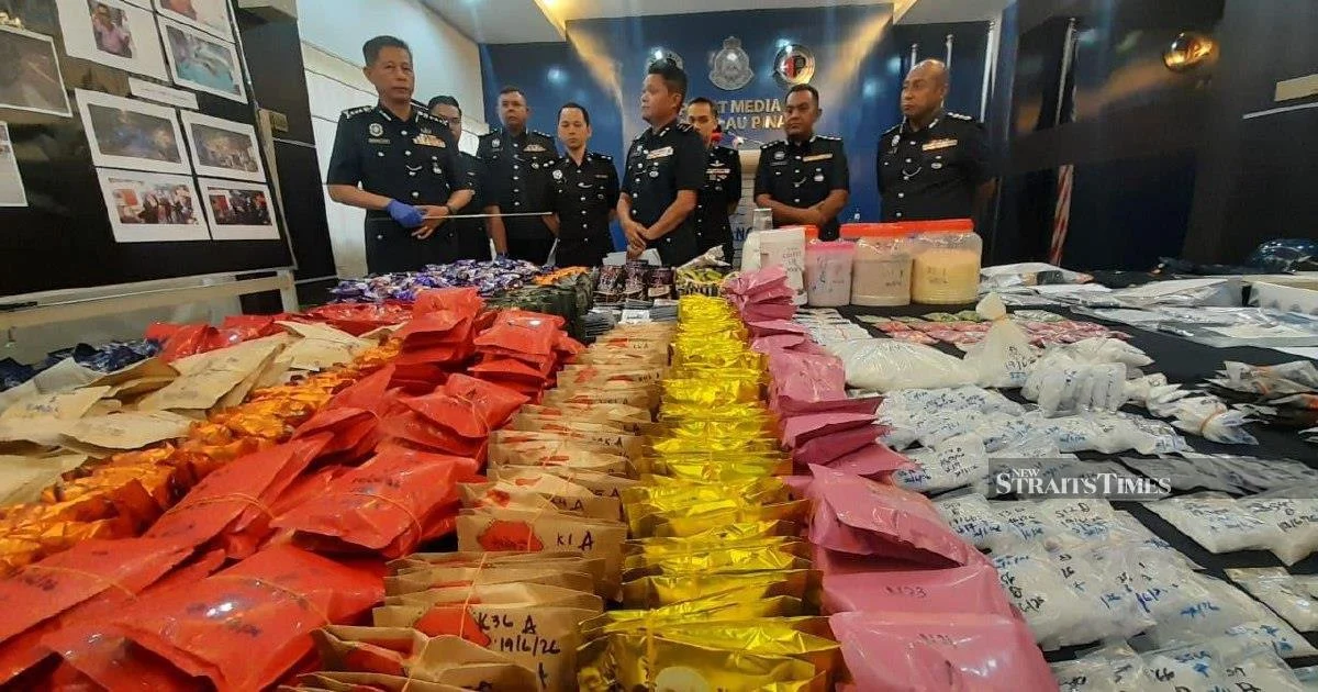 Police Break Up Major Drug Operation in Butterworth, Arrest Couple and Seize RM9.7 Million in Narcotics