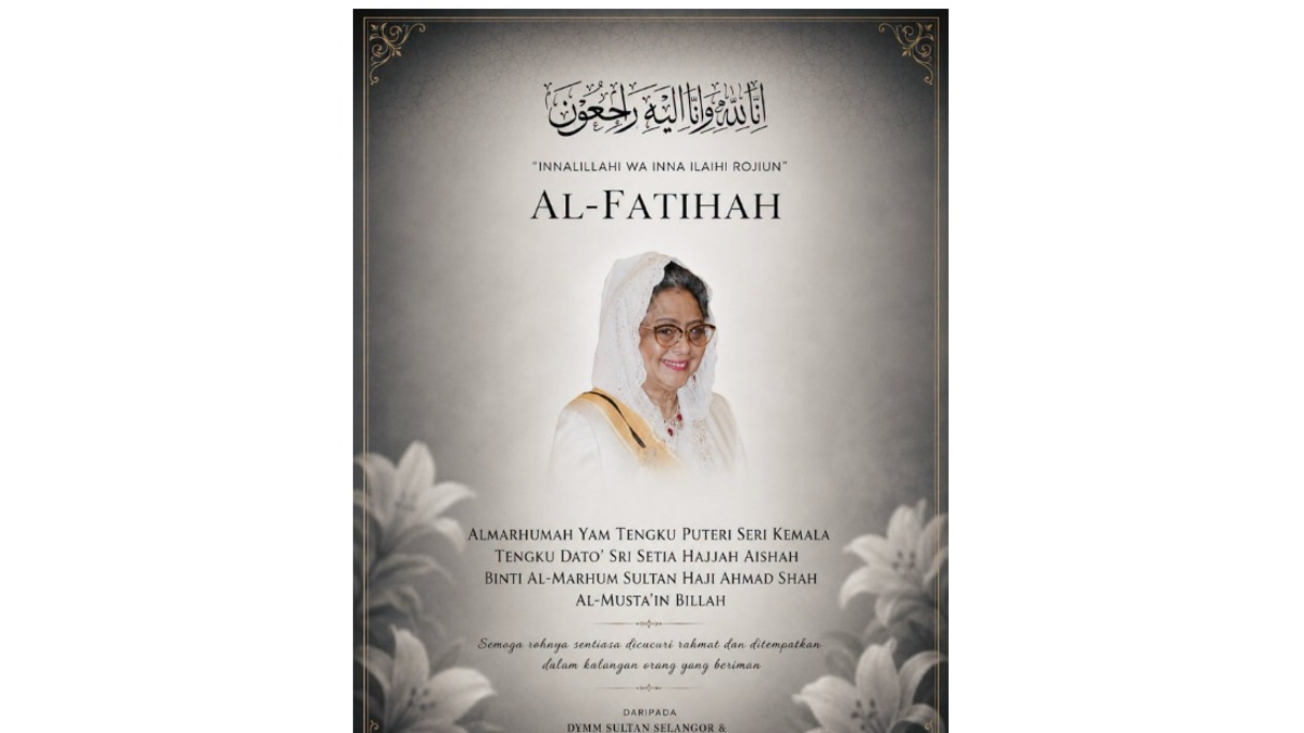 Selangor Sultan Extends Condolences to Pahang Ruler Over Sister's Death
