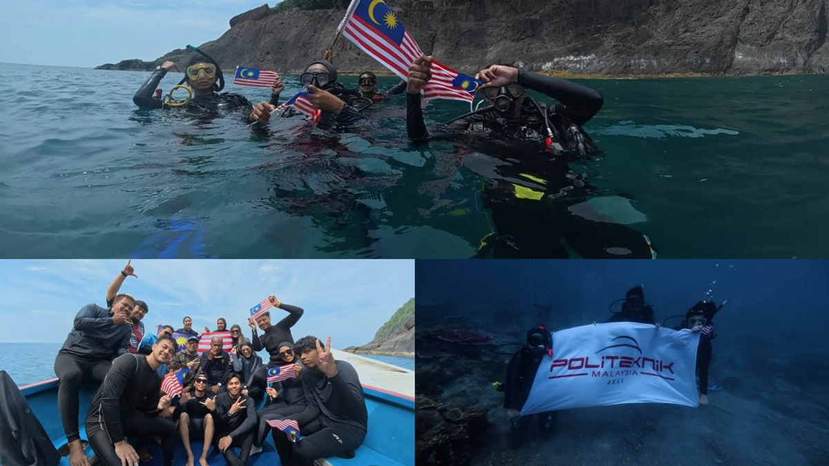 Politeknik Jeli Celebrates National Day with Underwater Flag Display off Terengganu