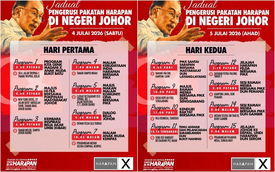Anwar To Lead Intensive Campaign Push In Johor With 15 Weekend Programmes For PH Candidates