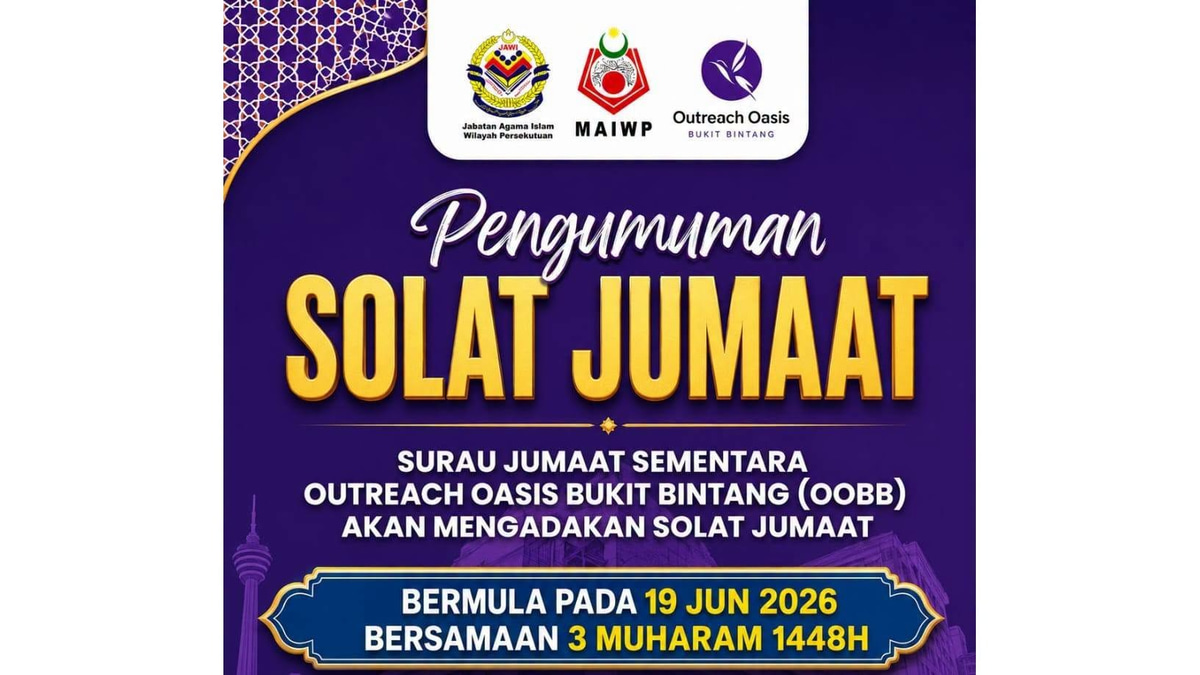 Muslims Can Now Perform Friday Prayers at Bukit Bintang Outreach Oasis