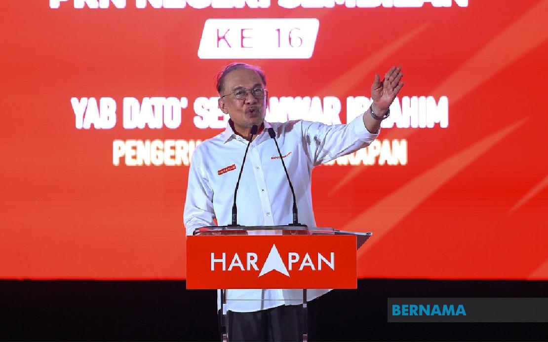 Anwar Urges Negeri Sembilan Voters to Back PH for Development Continuity