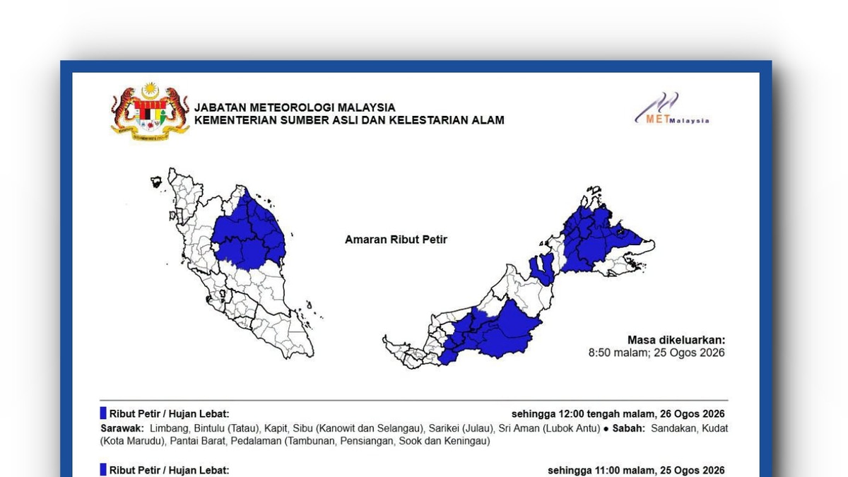 MetMalaysia Monitors Tropical Storm Approaching Region