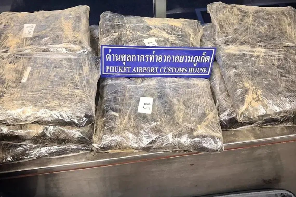 Two women arrested at Phuket airport with 32kg of cannabis in luggage