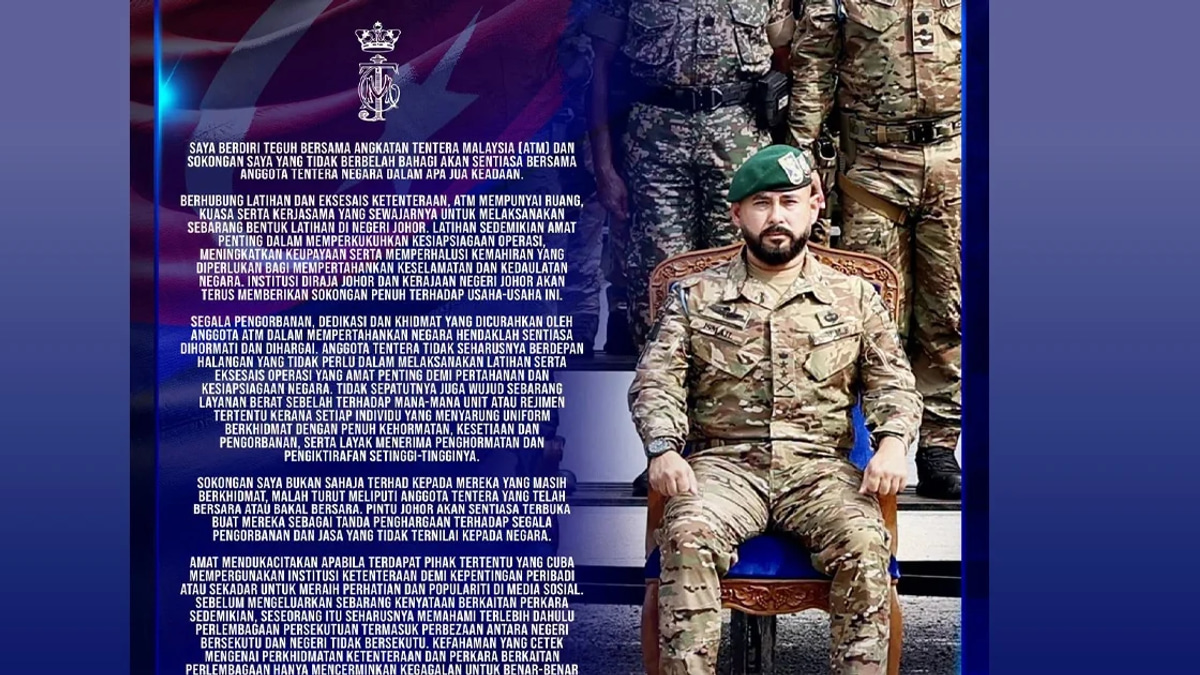 Armed Forces should not be exploited for personal benefit, says Johor Regent