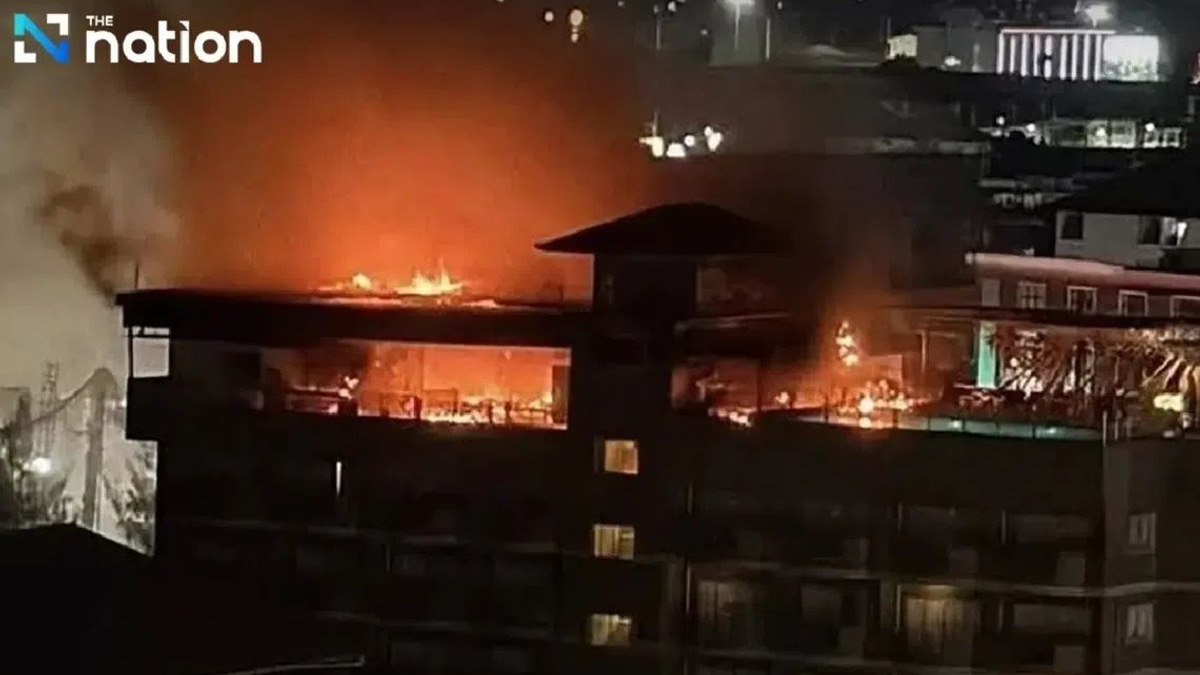 Four injured in rooftop fire at Pattaya hotel; quick response prevents deaths