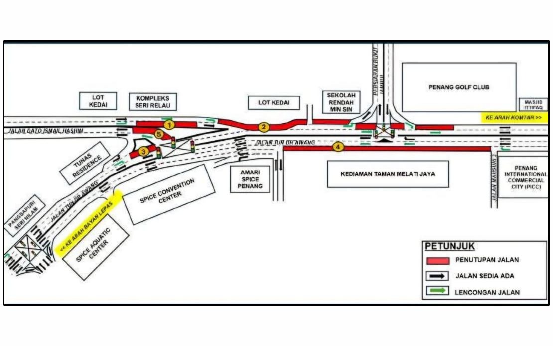 George Town Roads Face Two-Month Closure for Mutiara Line LRT Construction
