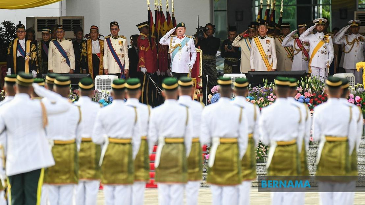 King Sultan Ibrahim Presides Over Trooping of the Colours Ceremony