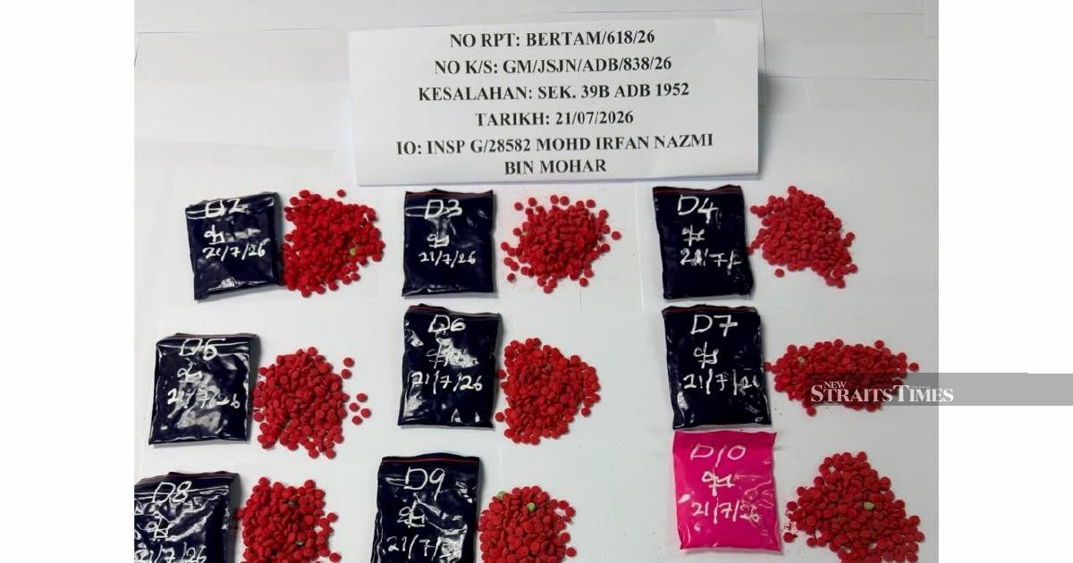Two Myanmar nationals arrested in Kelantan with 6,000 yaba pills worth RM60,000