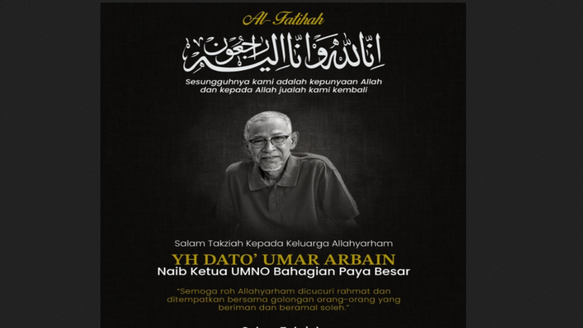 Ahmad Zahid Mourns Death Of Paya Besar UMNO Vice Chief Umar Arbain