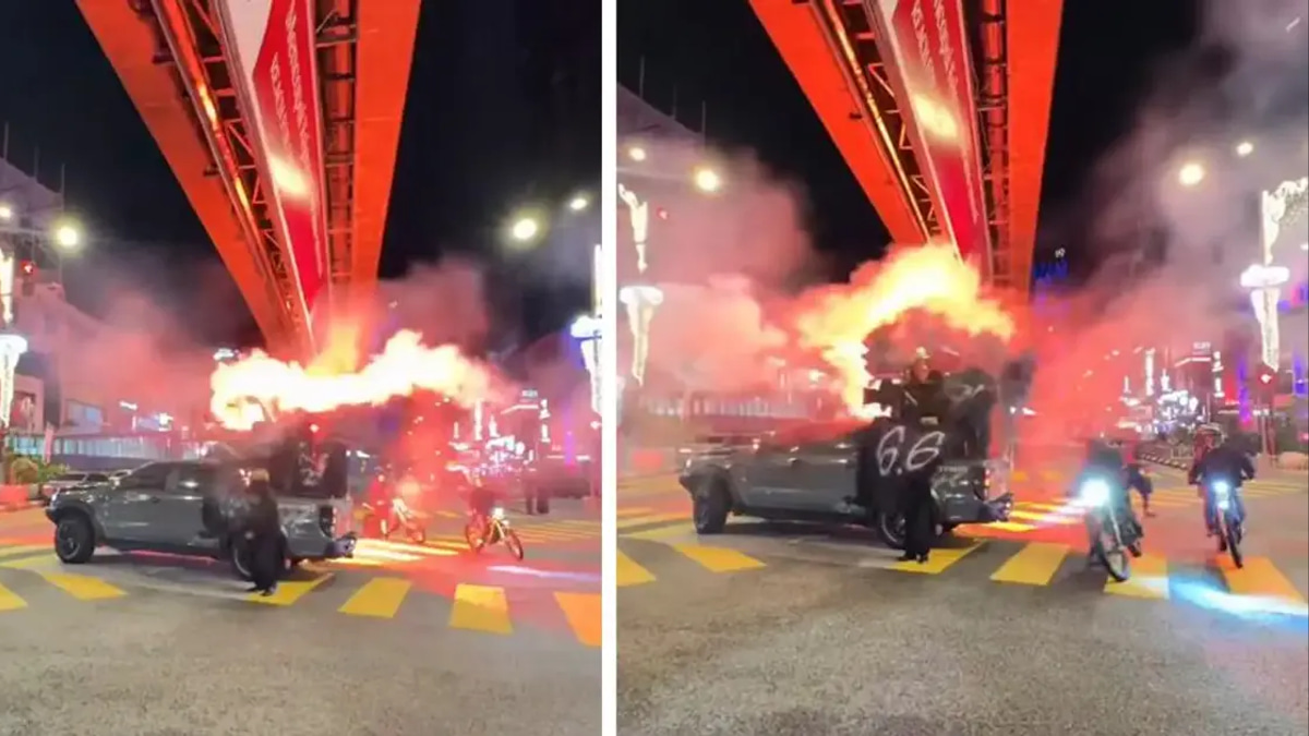 15 arrested after flares discharged from pickup truck in Bukit Bintang