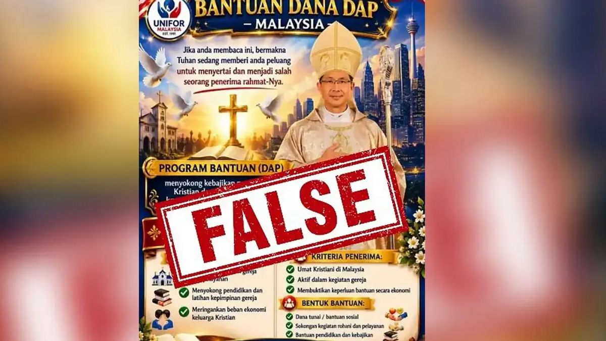 Kuala Lumpur Archdiocese Warns Against Fraudulent 'DAP Cash Aid' Poster