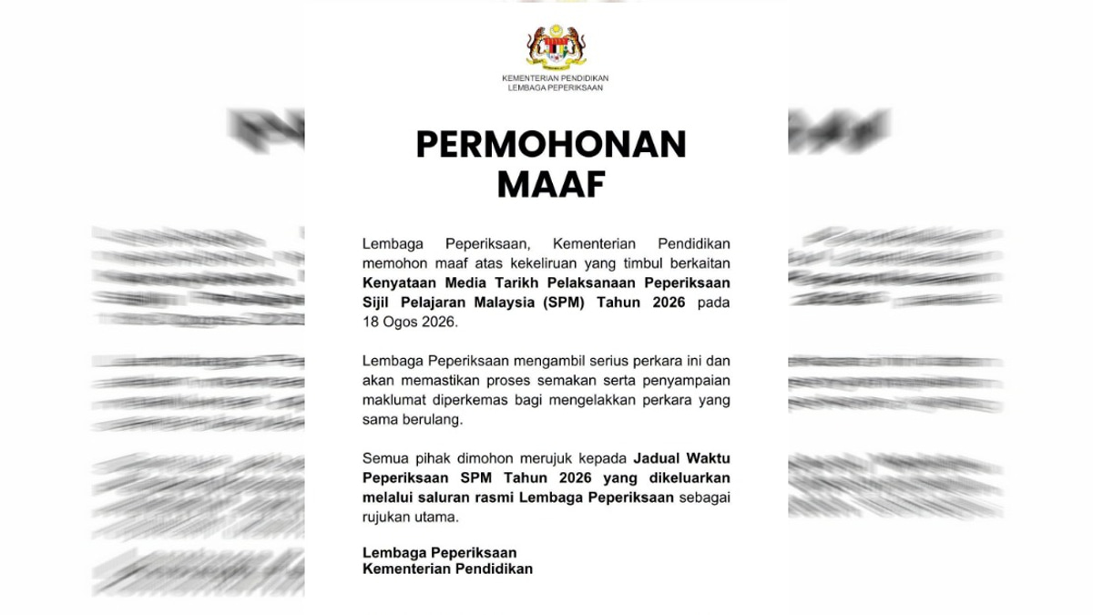 Education Ministry's Examination Board Clarifies 2026 SPM Schedule After Yesterday's Confusion