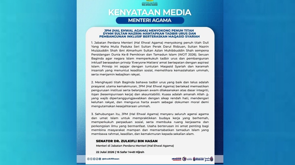 Malaysia to Embed 'Everyone Matters' Principle in Religious Governance Framework