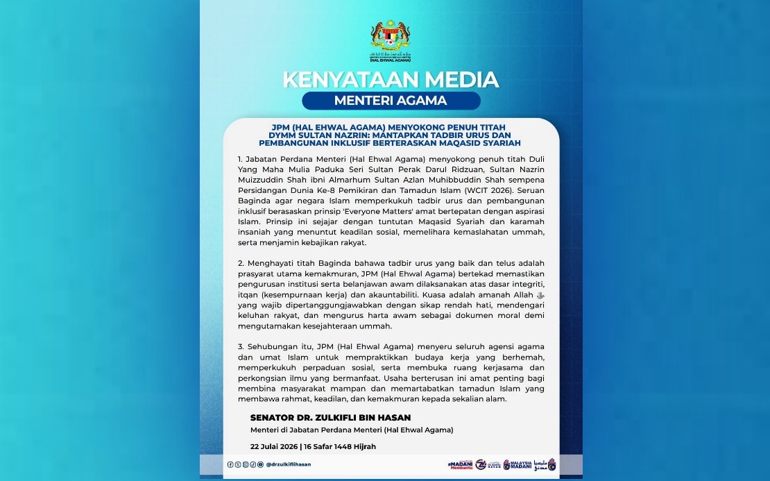 Malaysia to Embed 'Everyone Matters' Principle in Religious Governance Framework