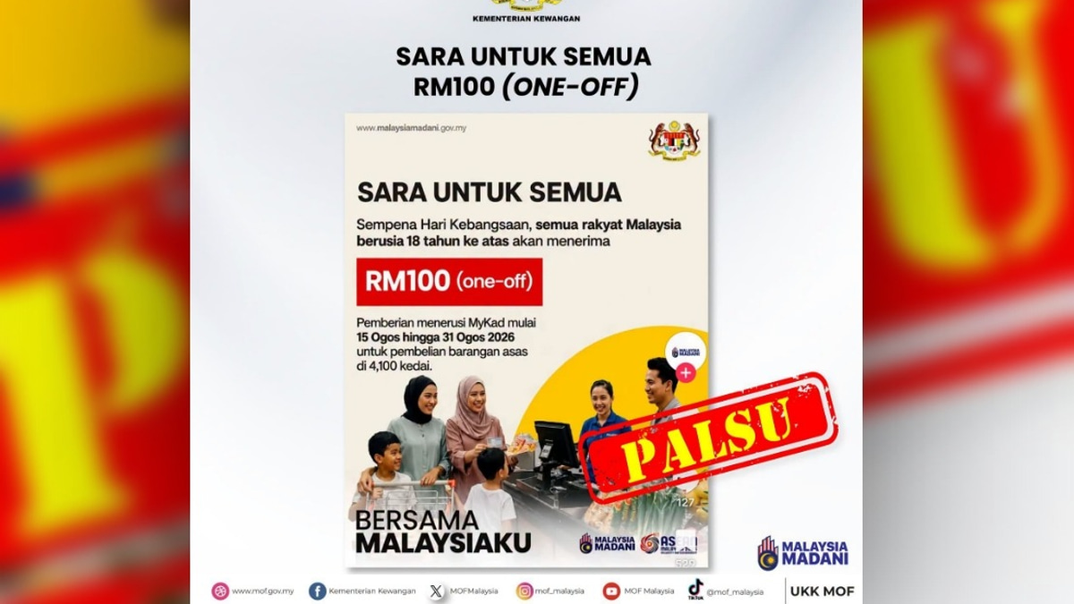 Ministry of Finance Dismisses False Claims of RM100 SARA Payment for National Day