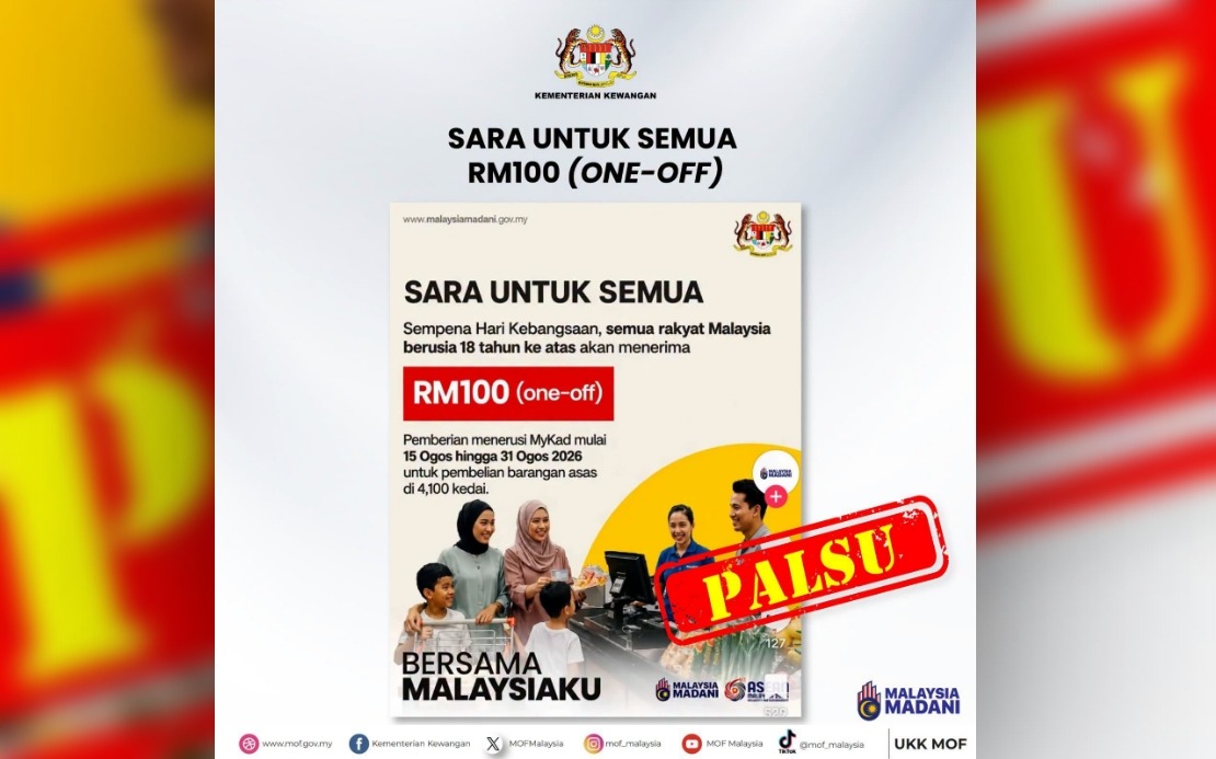 Ministry of Finance Dismisses False Claims of RM100 SARA Payment for National Day