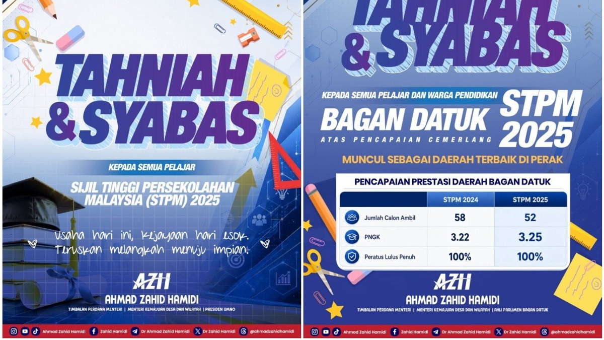 Bagan Datuk Students Shine in STPM 2025, DPM Ahmad Zahid Lauds Achievements