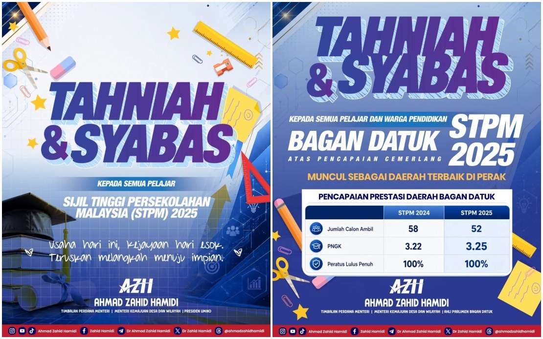 Bagan Datuk Students Shine in STPM 2025, DPM Ahmad Zahid Lauds Achievements